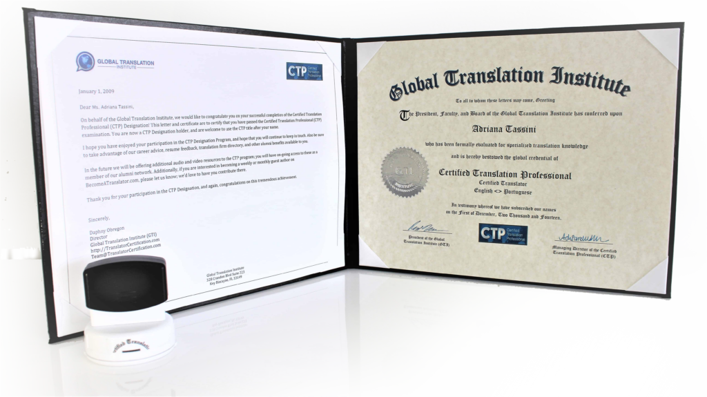 Certified Translator Certificate Personalized Translator Stamp